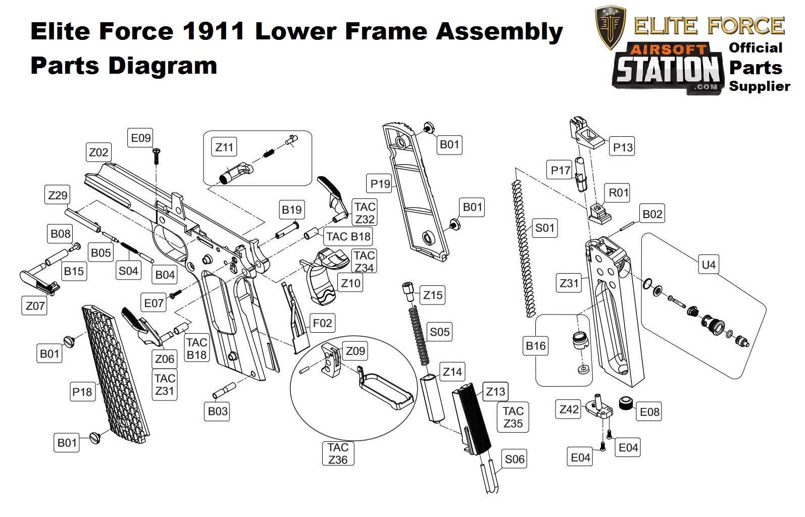 1911 parts diagram