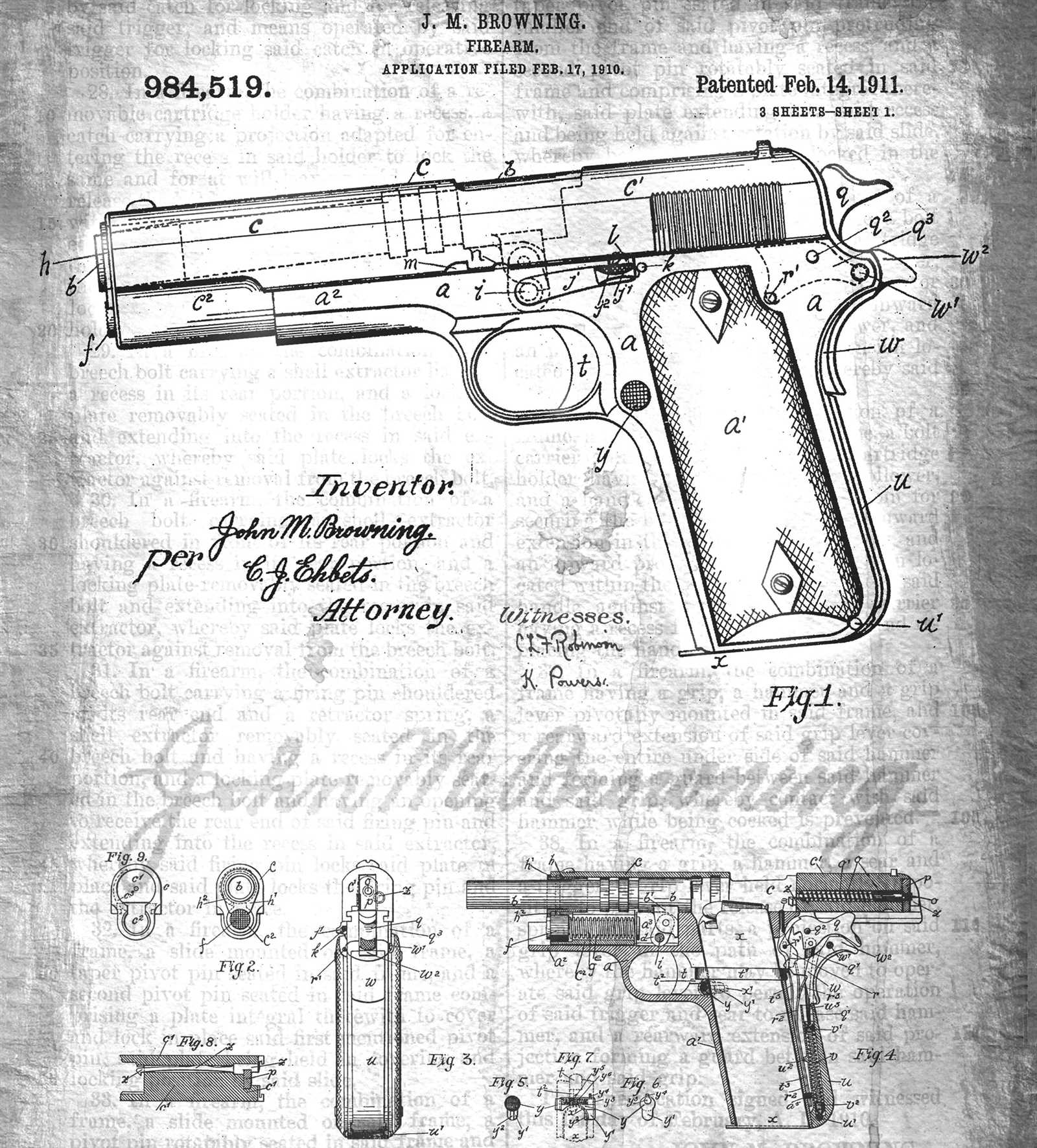 1911 parts diagram