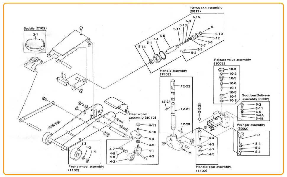 2 ton hydraulic floor jack parts diagram