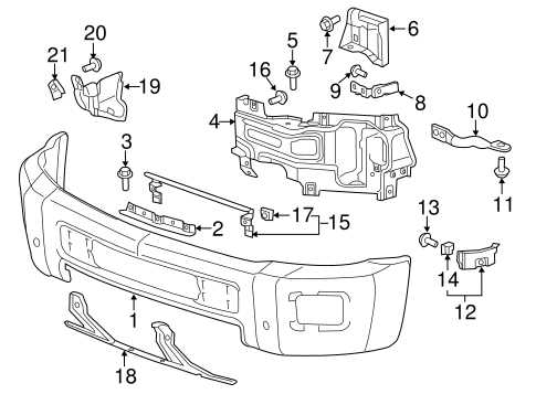 2018 chevy silverado front bumper parts diagram