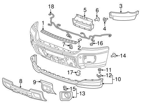 2018 chevy silverado front bumper parts diagram