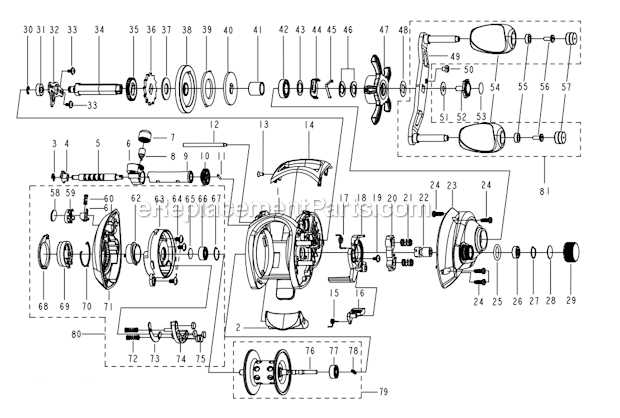 baitcasting reel parts diagram