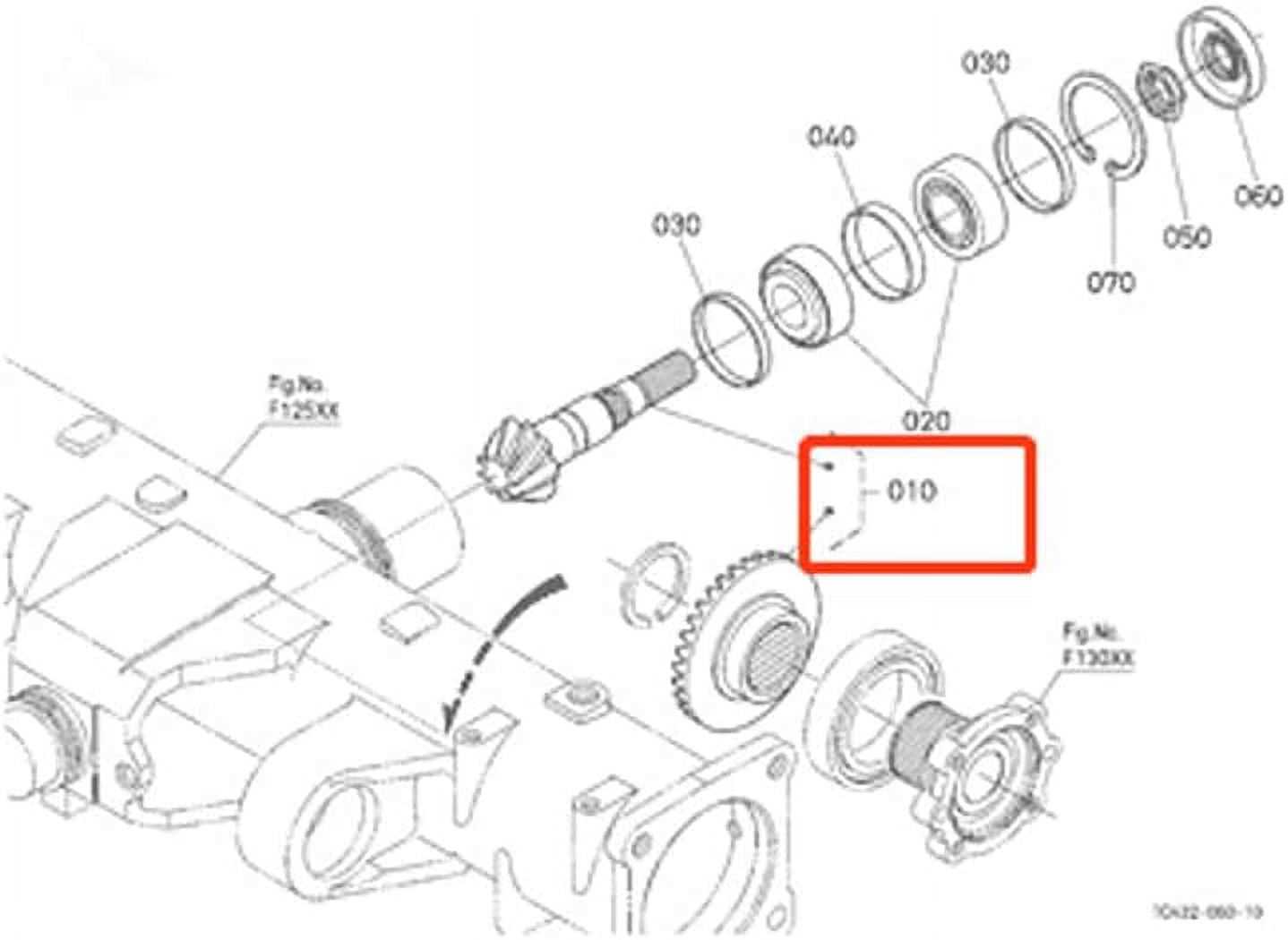 front axle kubota tractor parts diagram