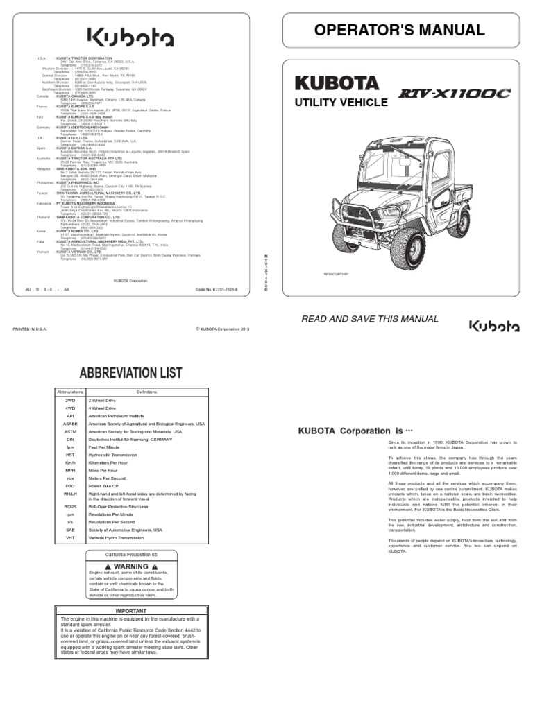 kubota rtv 1100 parts diagram