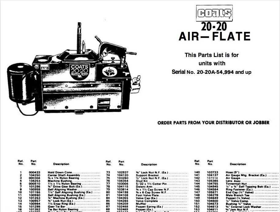 coats 2020 tire machine parts diagram