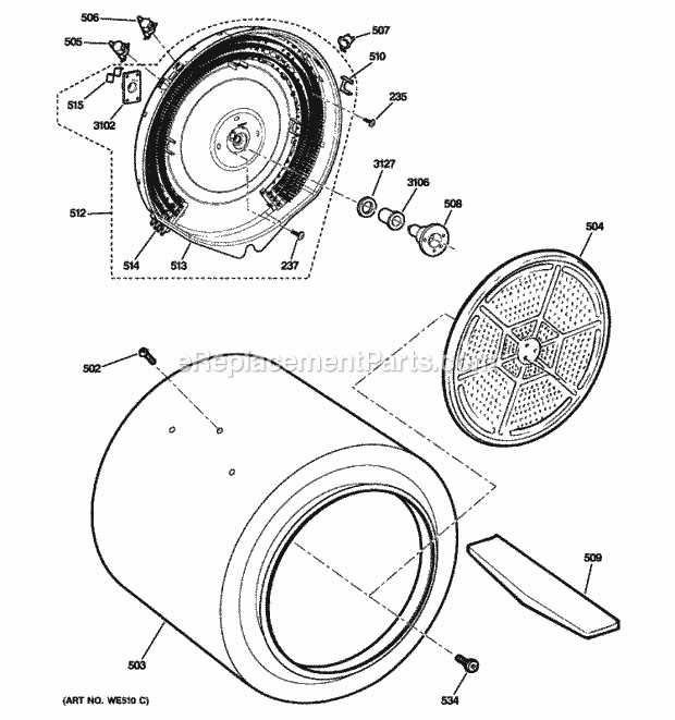 ge gas dryer parts diagram