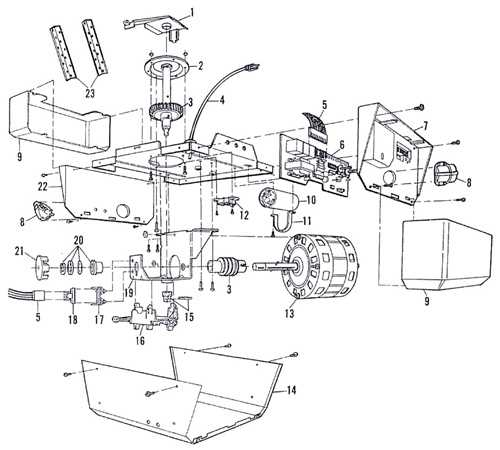 parts of a garage door diagram