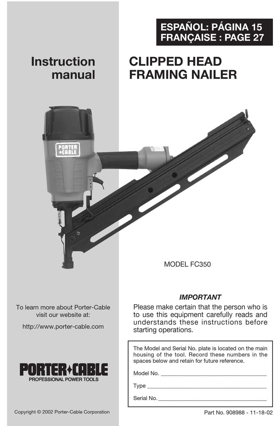 porter cable fr350 parts diagram