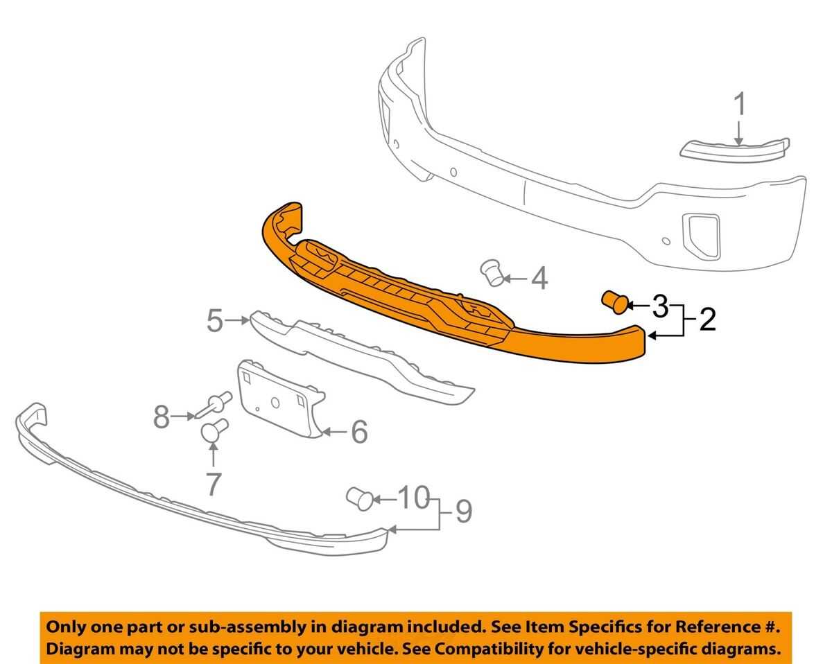 2018 chevy silverado front bumper parts diagram