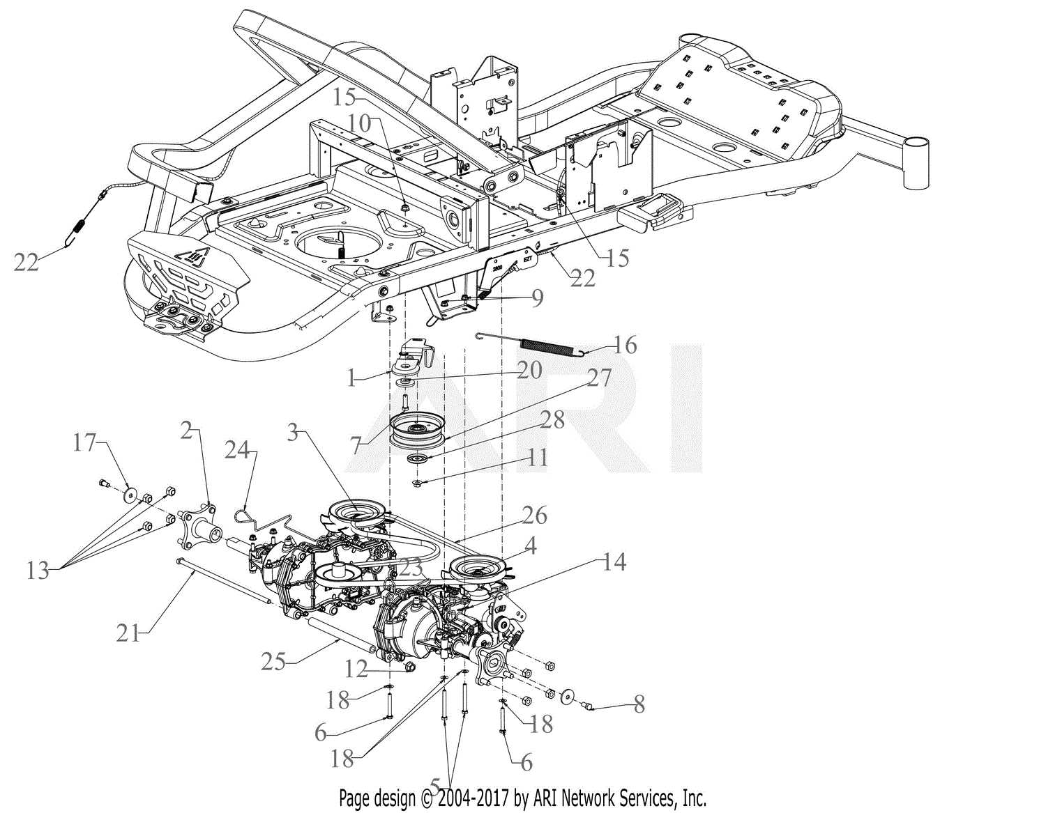 troy bilt 42 inch deck parts diagram