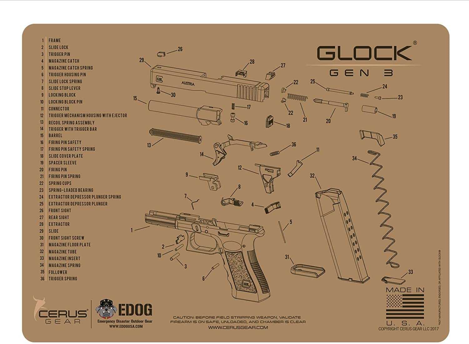 glock gen 3 parts diagram