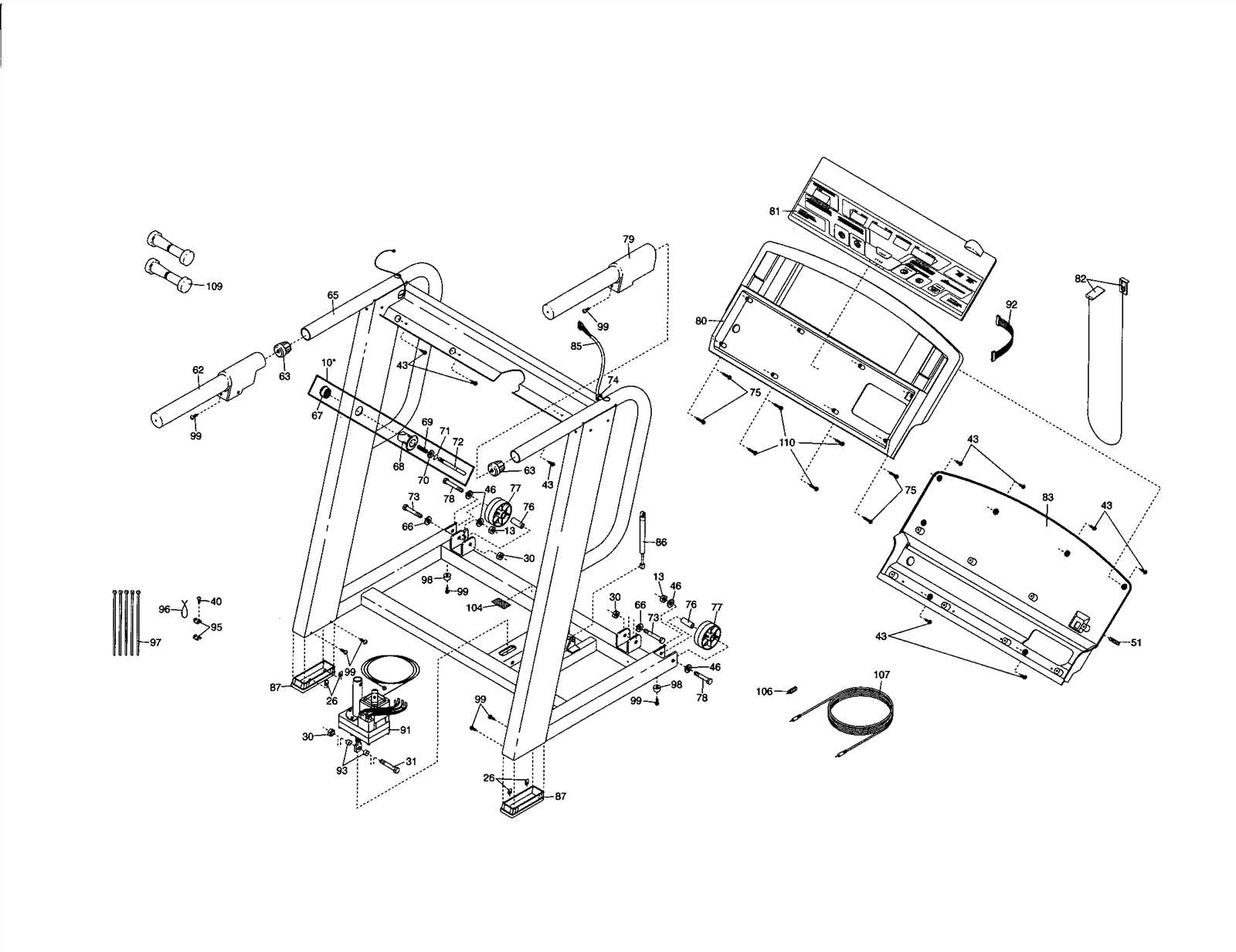 nordictrack treadmill parts diagram