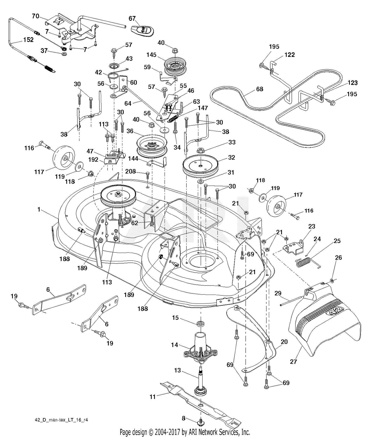 craftsman yt4000 steering parts diagram