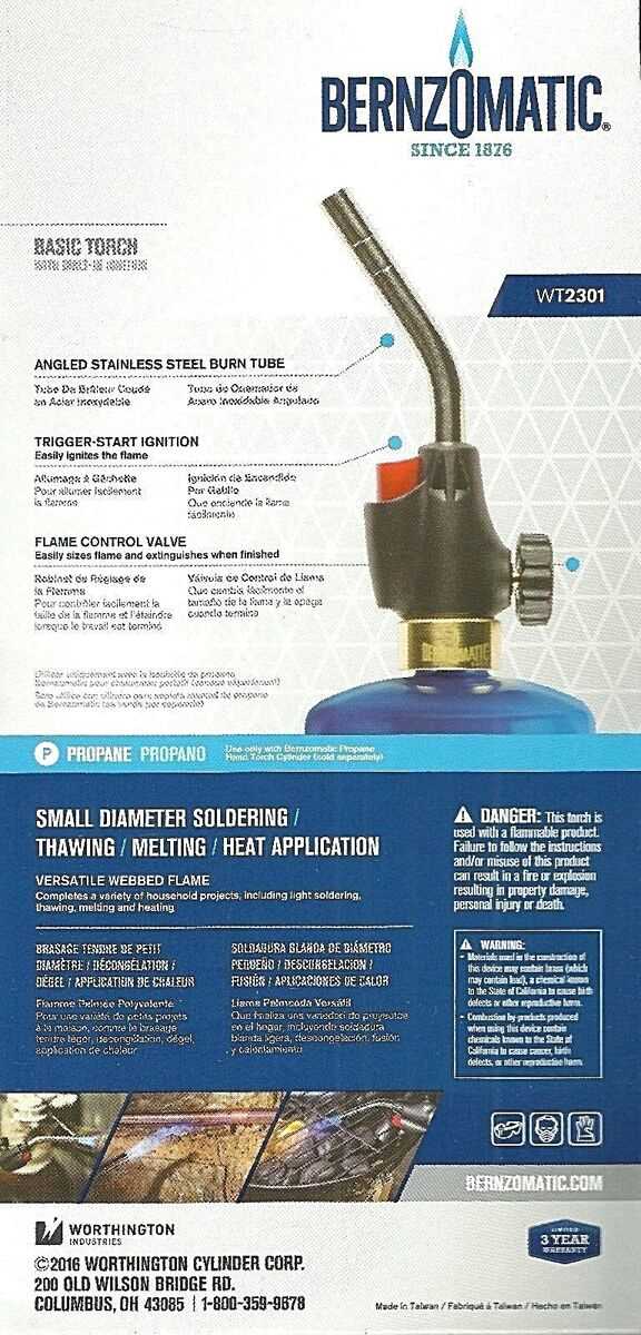 propane torch parts diagram