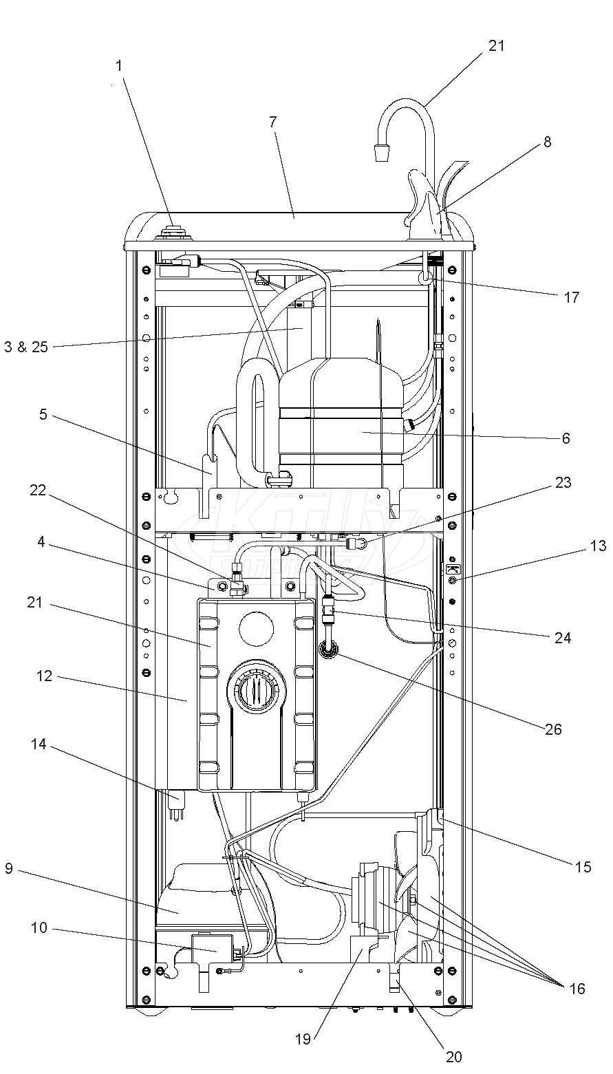 elkay water fountain parts diagram