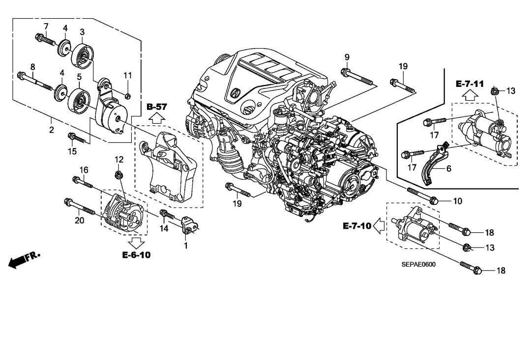 2006 acura tl engine parts diagram