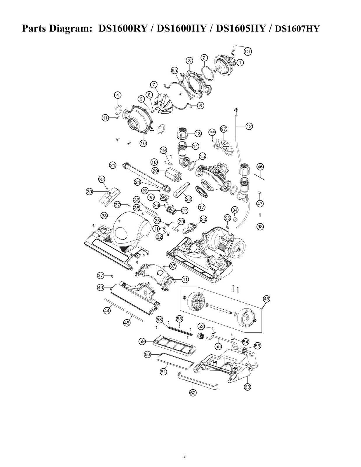 oreck vacuum parts diagram