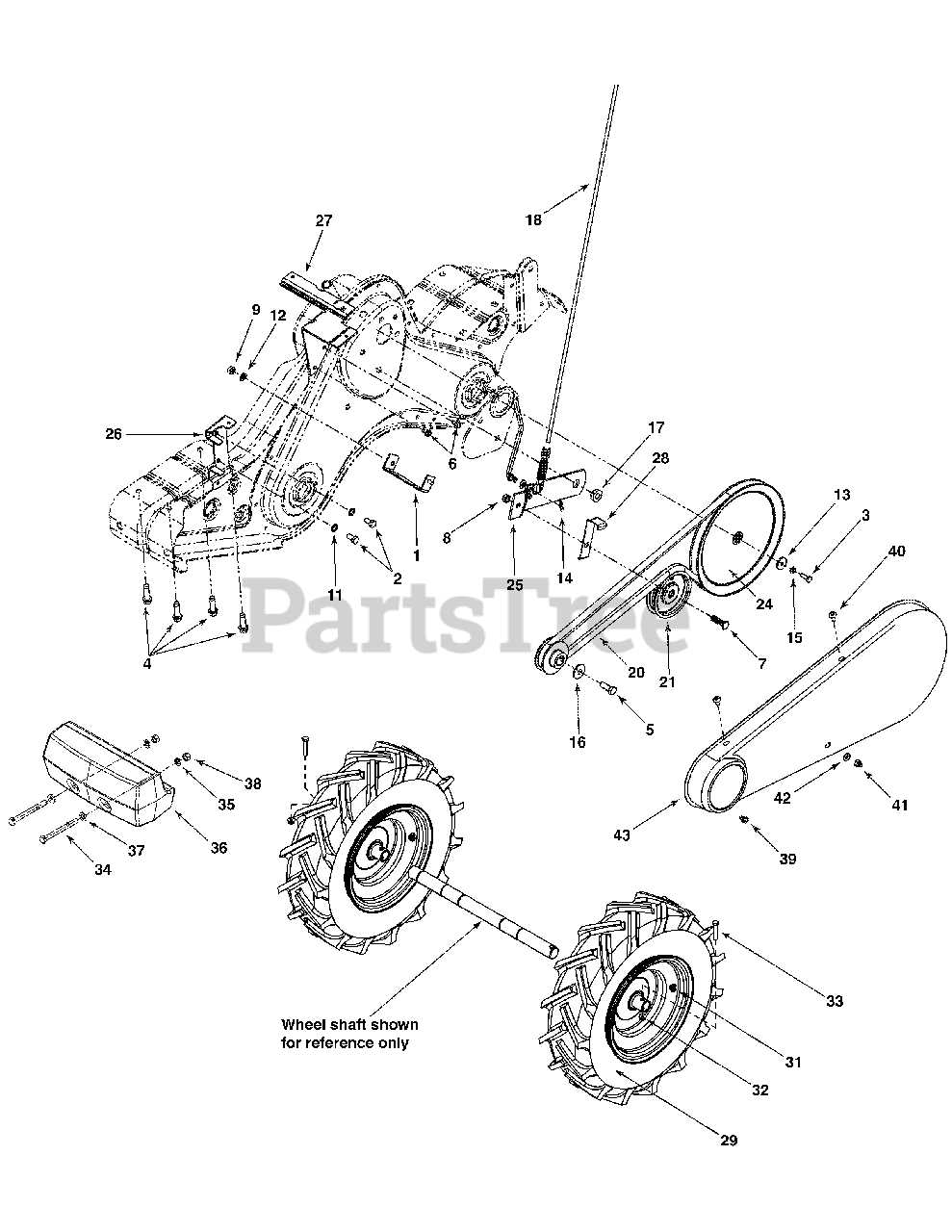 cub cadet tiller parts diagram