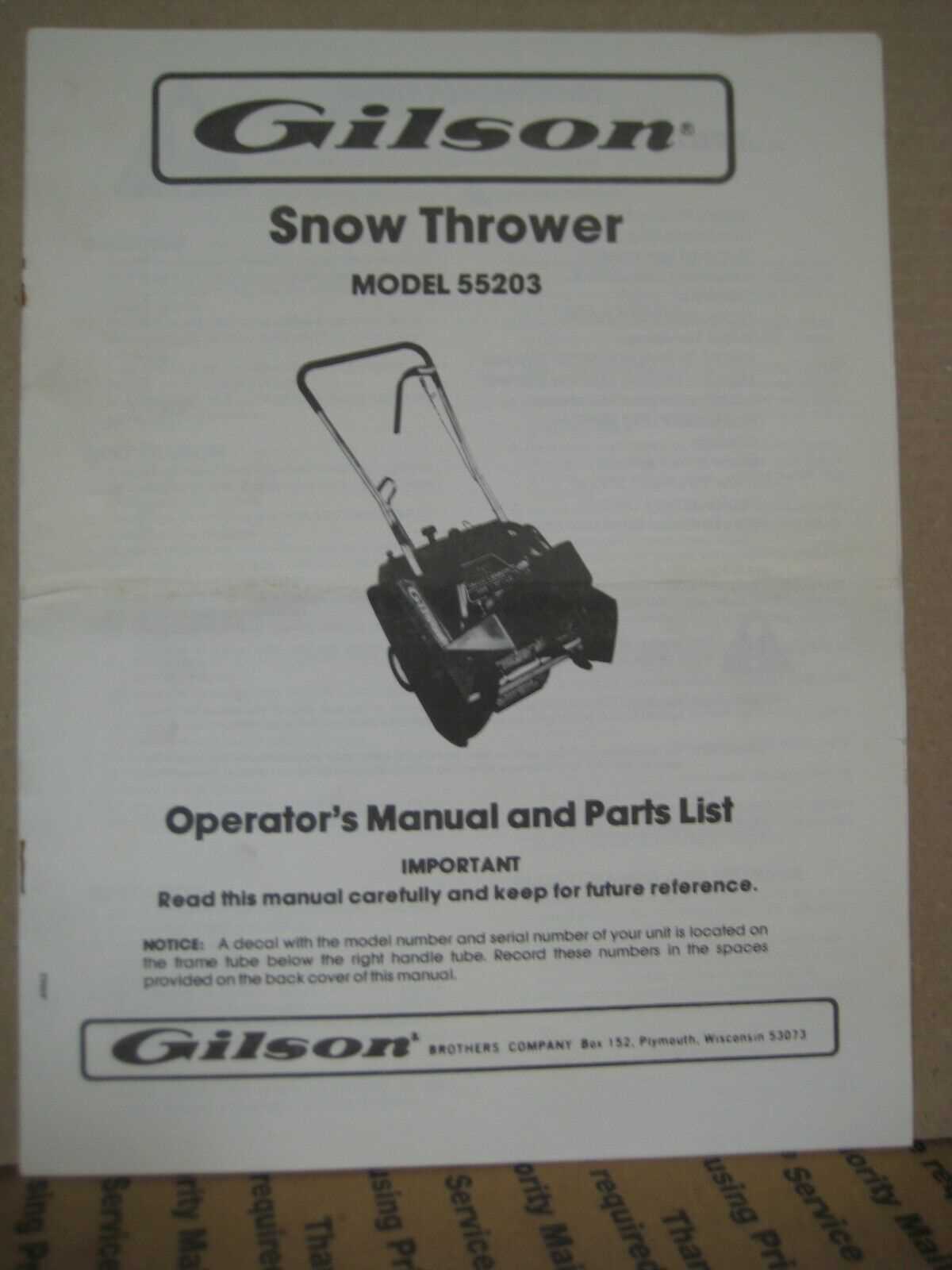 gilson snowblower parts diagram