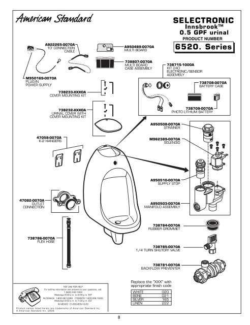 american standard freedom 90 parts diagram