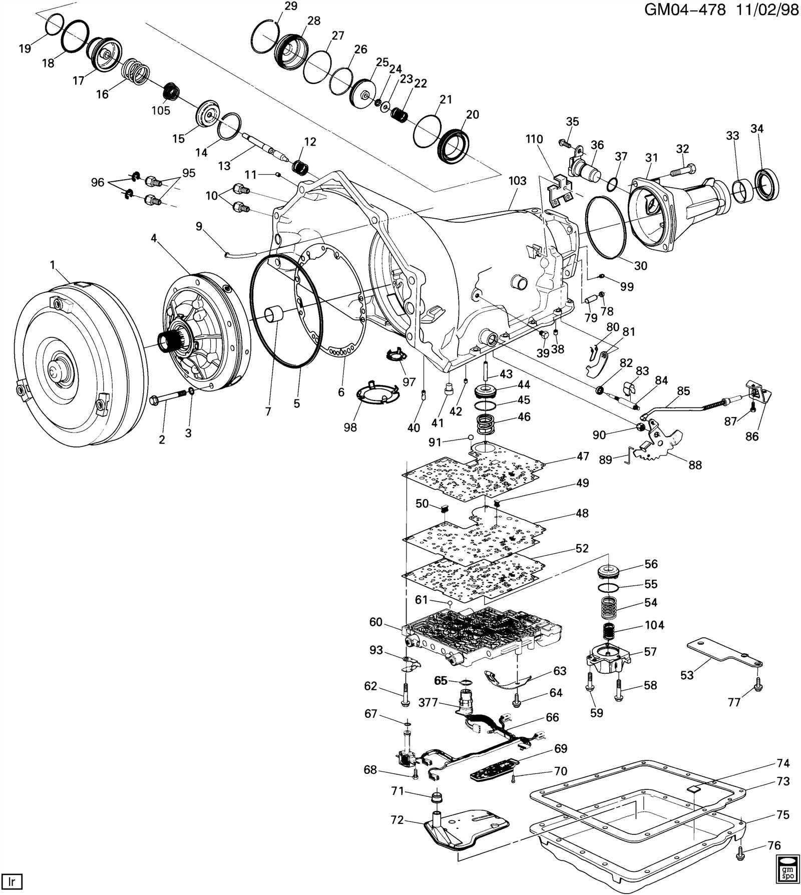 automatic transmission parts diagram