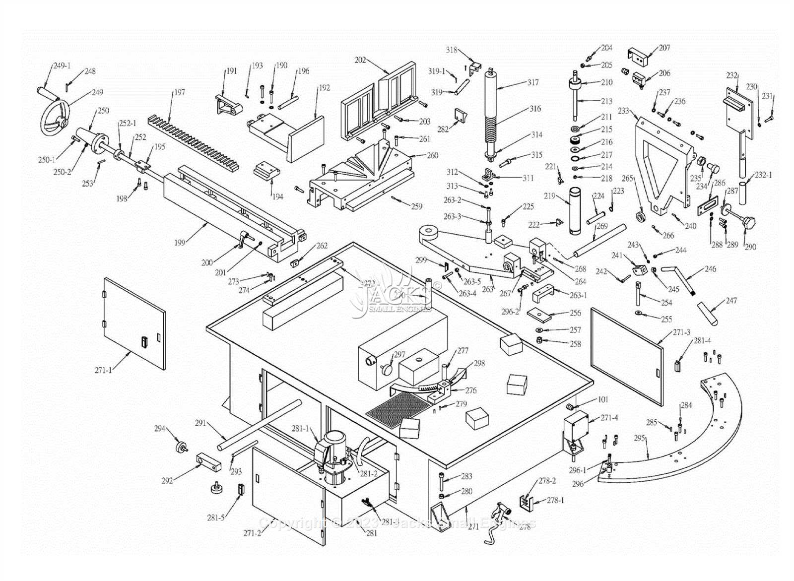 band saw parts diagram