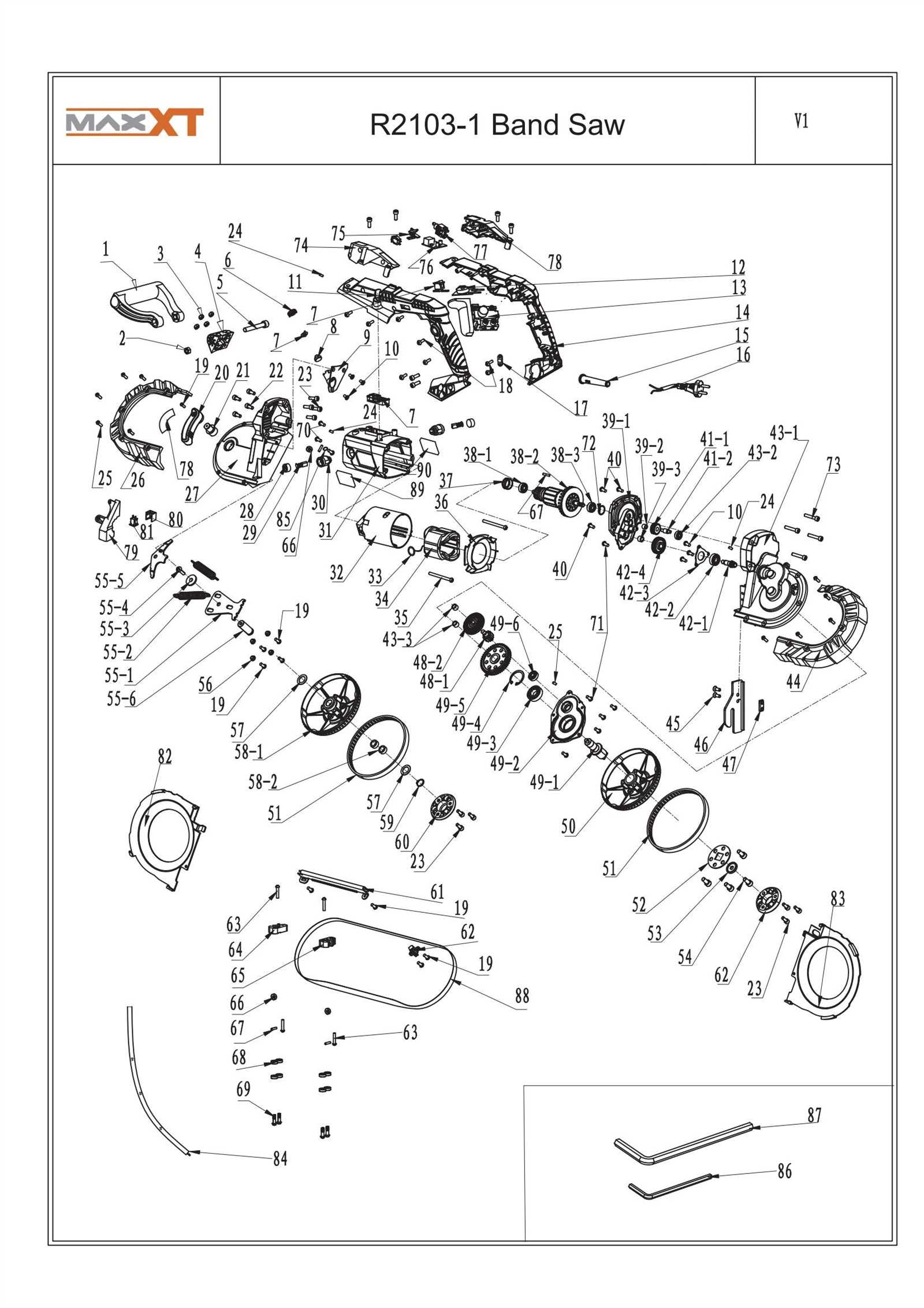 band saw parts diagram