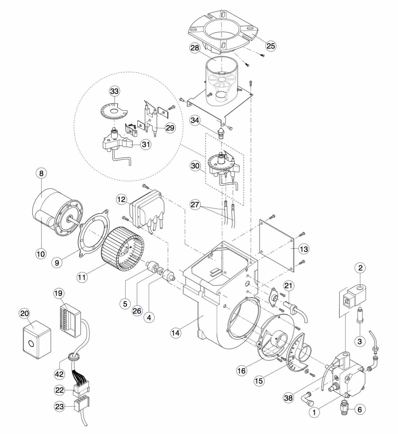 beckett burner parts diagram