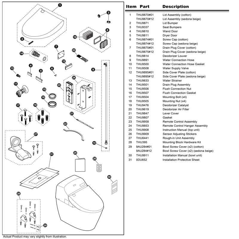 bidet parts diagram