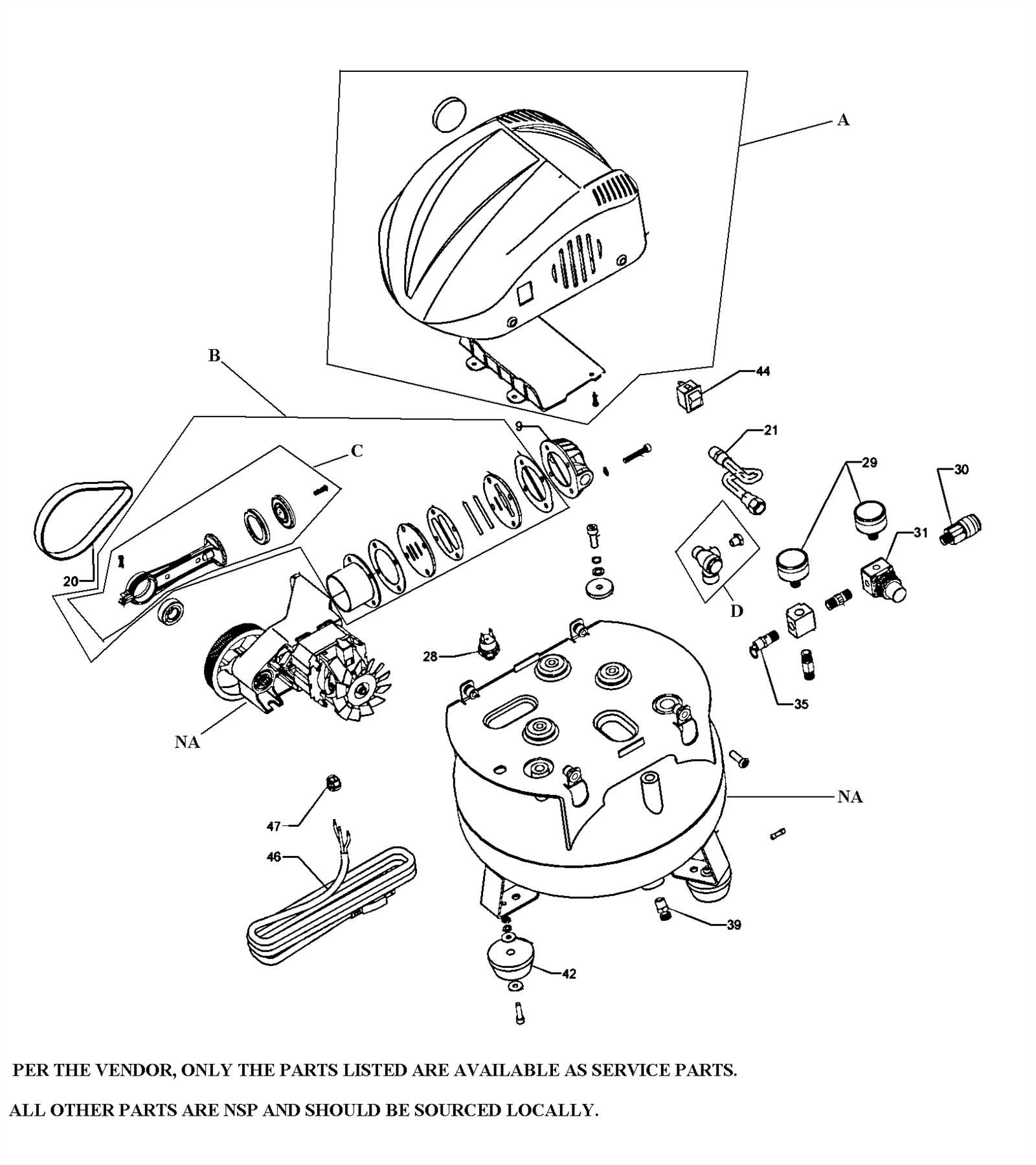 bostitch air compressor parts diagram