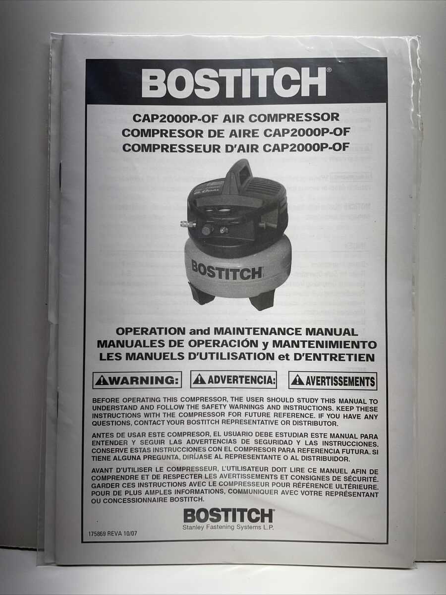 bostitch air compressor parts diagram