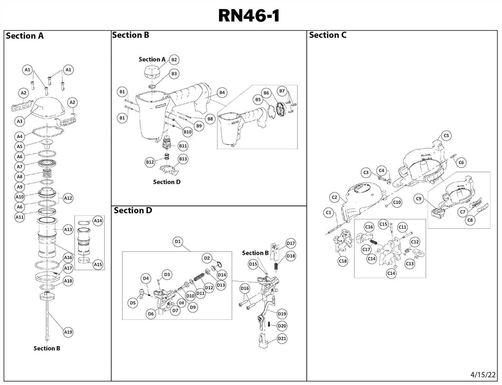 bostitch stapler parts diagram