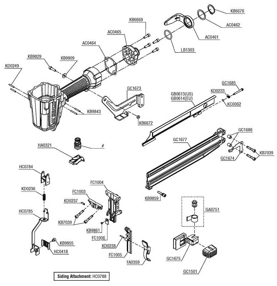 bostitch stapler parts diagram