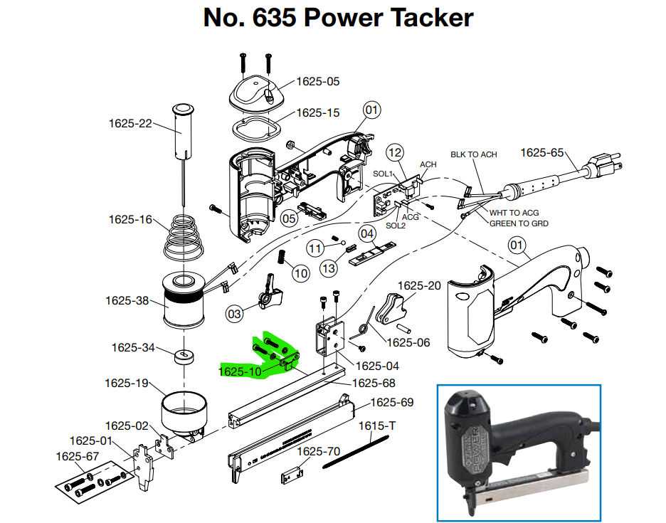 bostitch stapler parts diagram