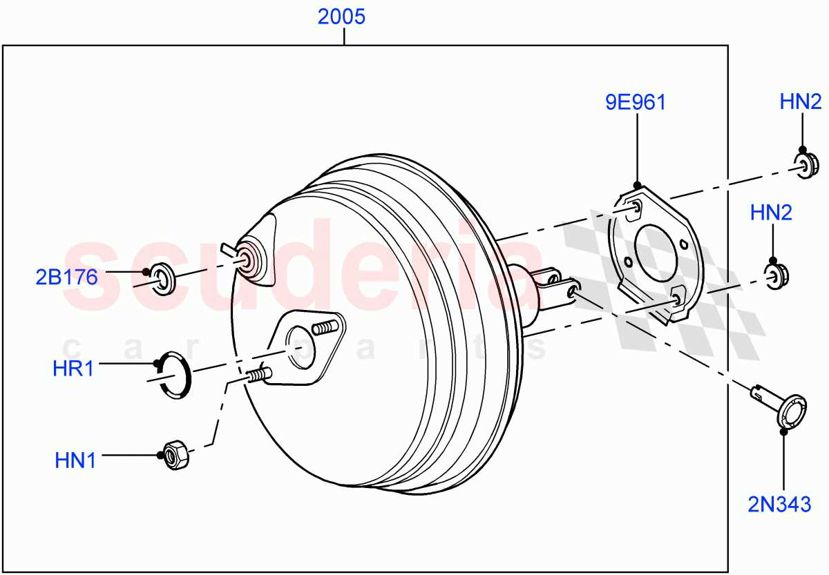 brake booster parts diagram