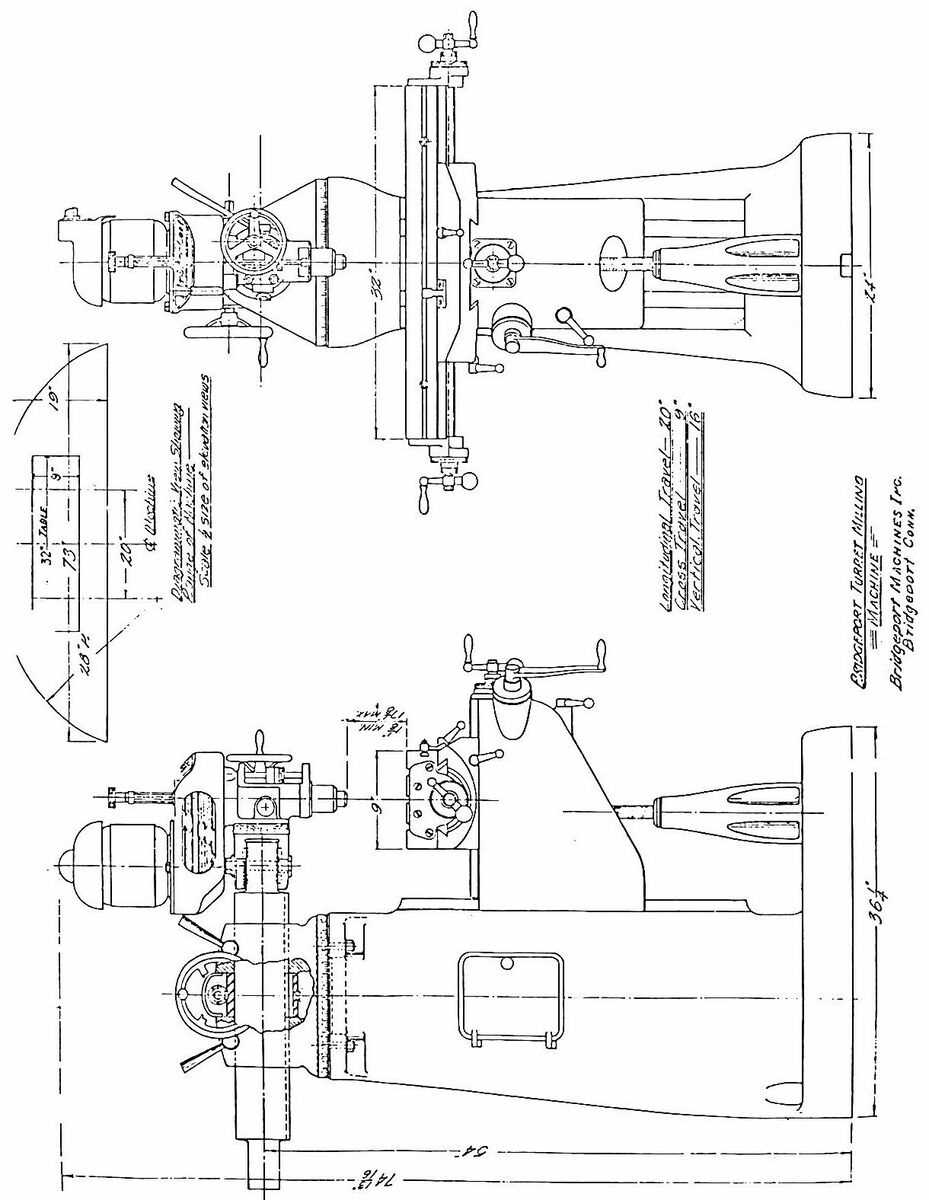 bridgeport mill parts diagram