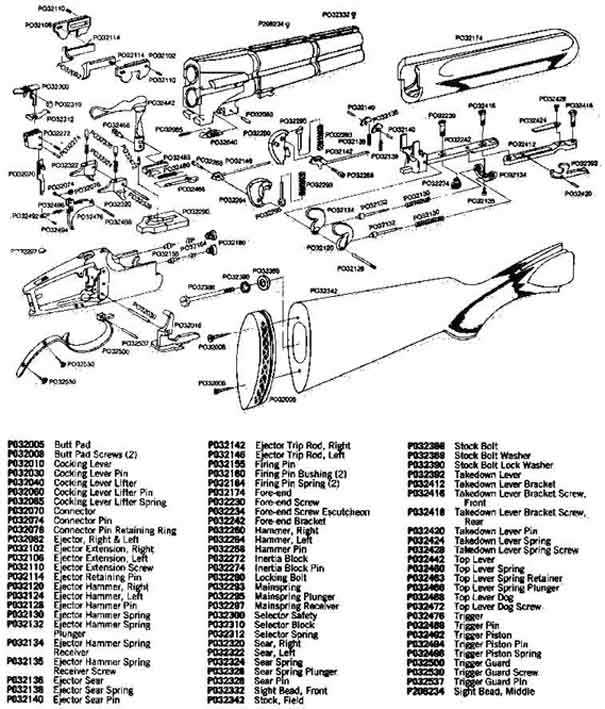 browning citori parts diagram