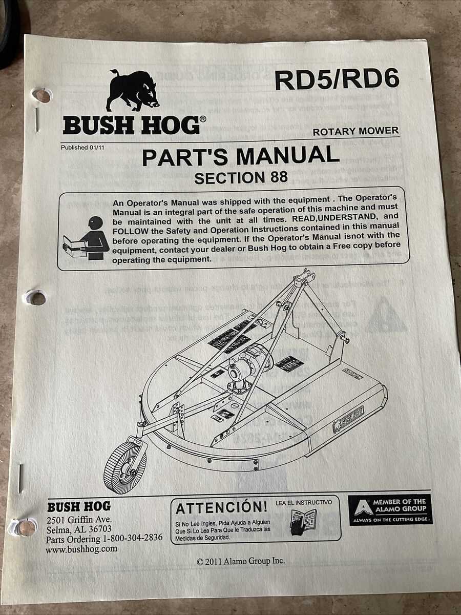 bush hog parts diagram