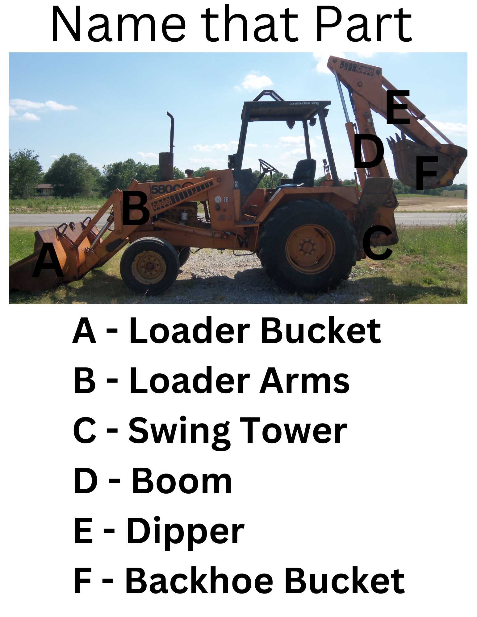 case backhoe parts diagram