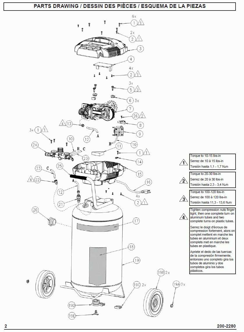 central pneumatic 21 gallon air compressor parts diagram