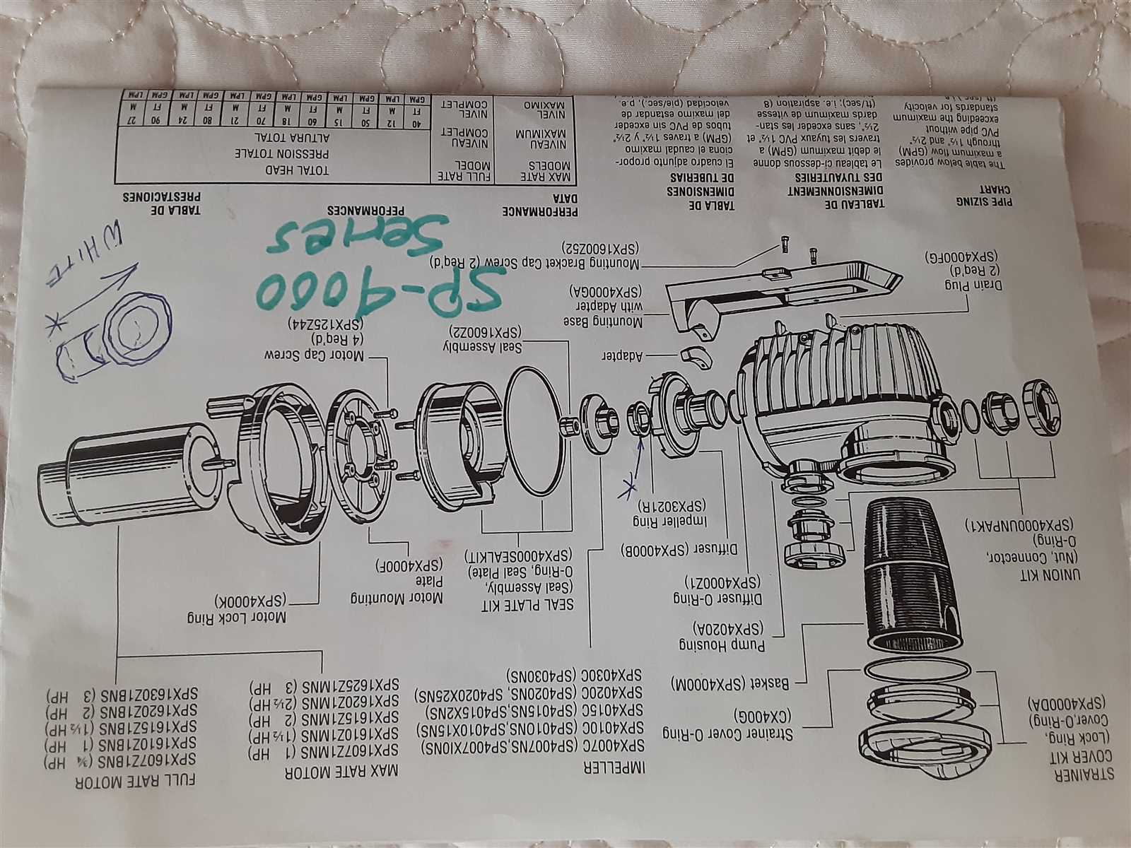 century pool pump parts diagram