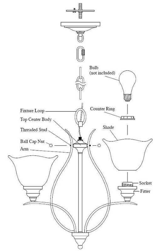 chandelier parts diagram