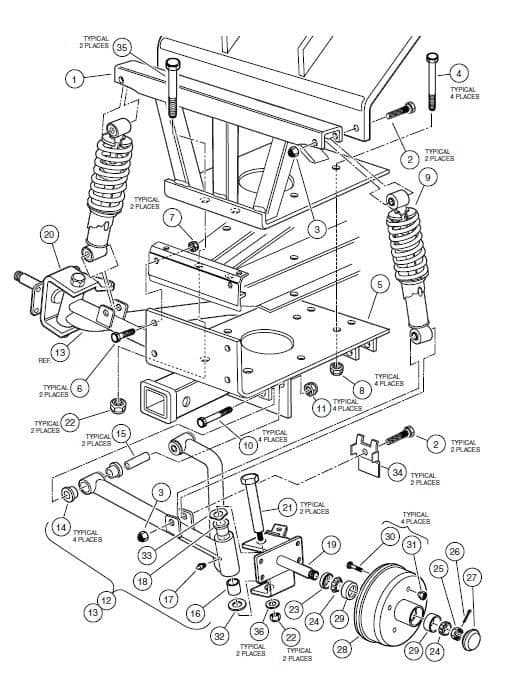 club car parts diagram front end