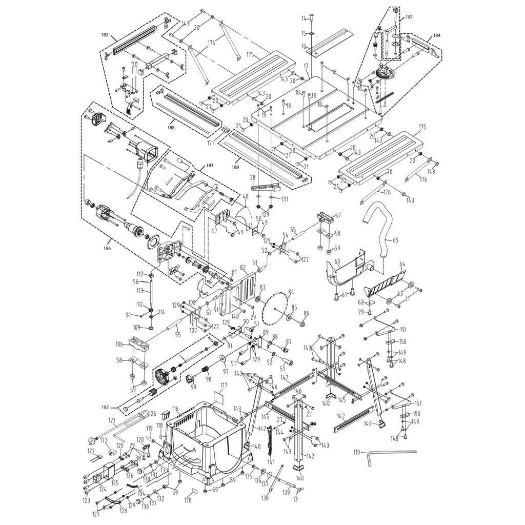 craftsman 113 table saw parts diagram