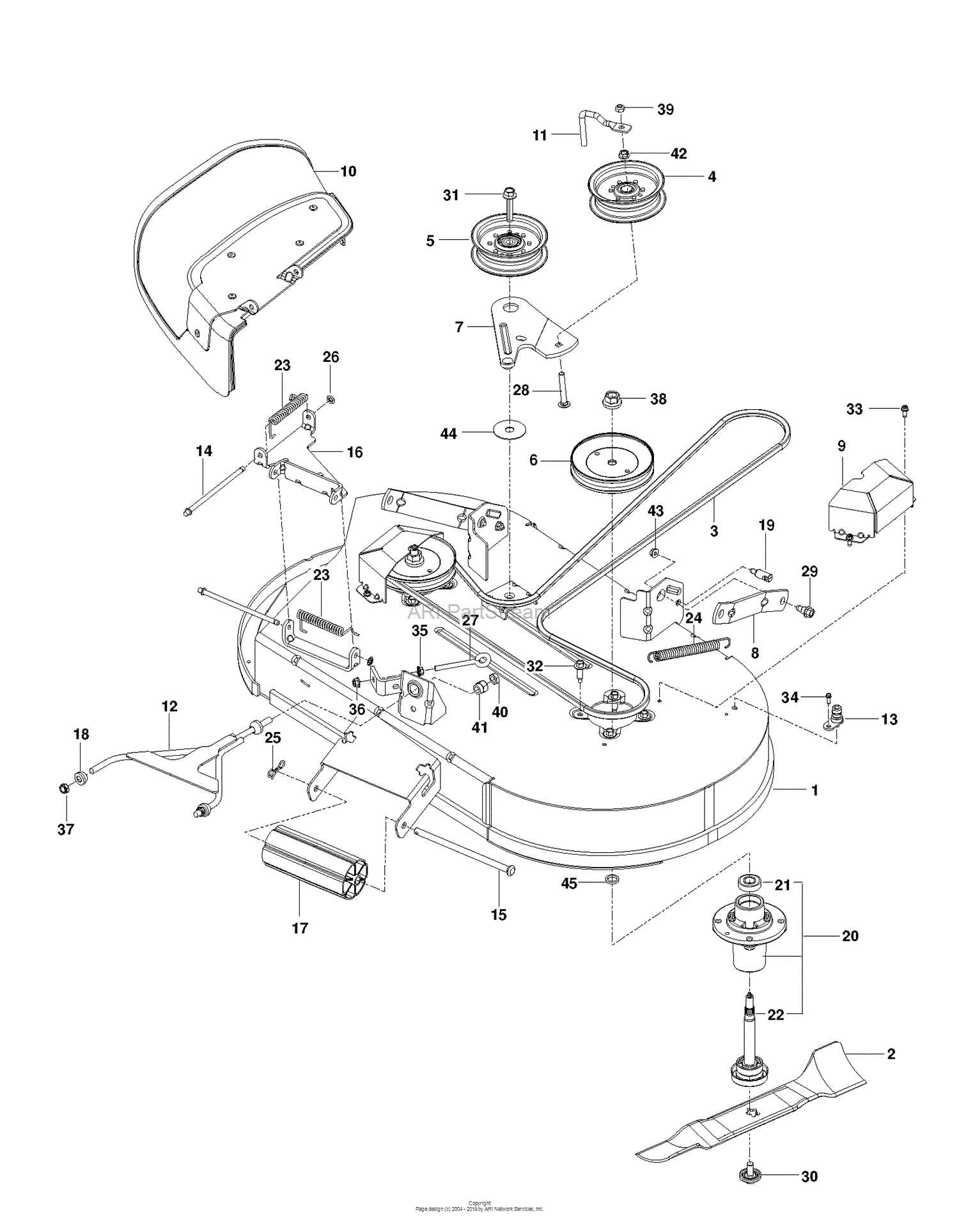 craftsman 42 mower deck parts diagram