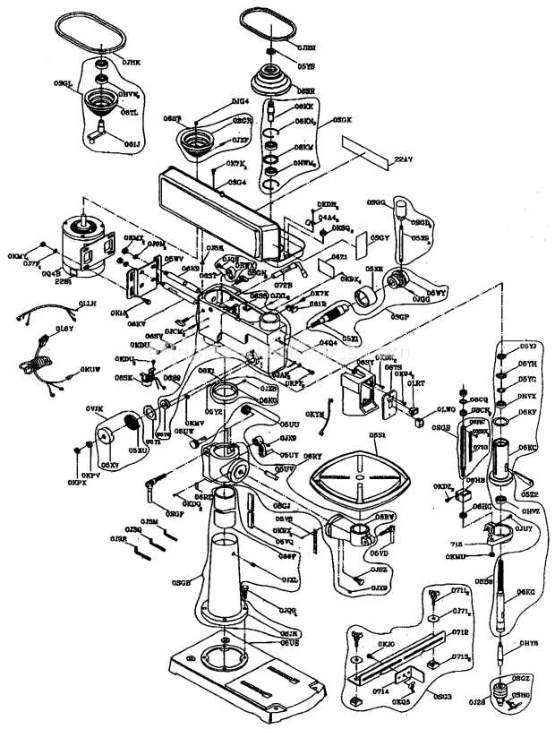 craftsman drill press parts diagram