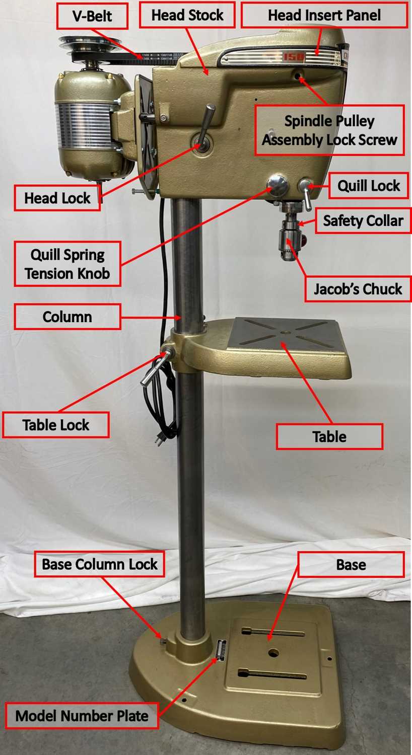 craftsman drill press parts diagram