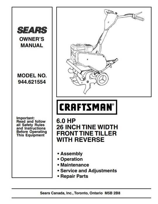 craftsman front tine tiller parts diagram