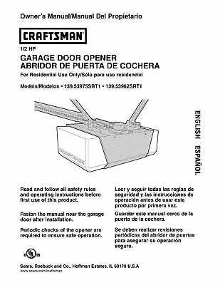 craftsman garage door opener parts diagram