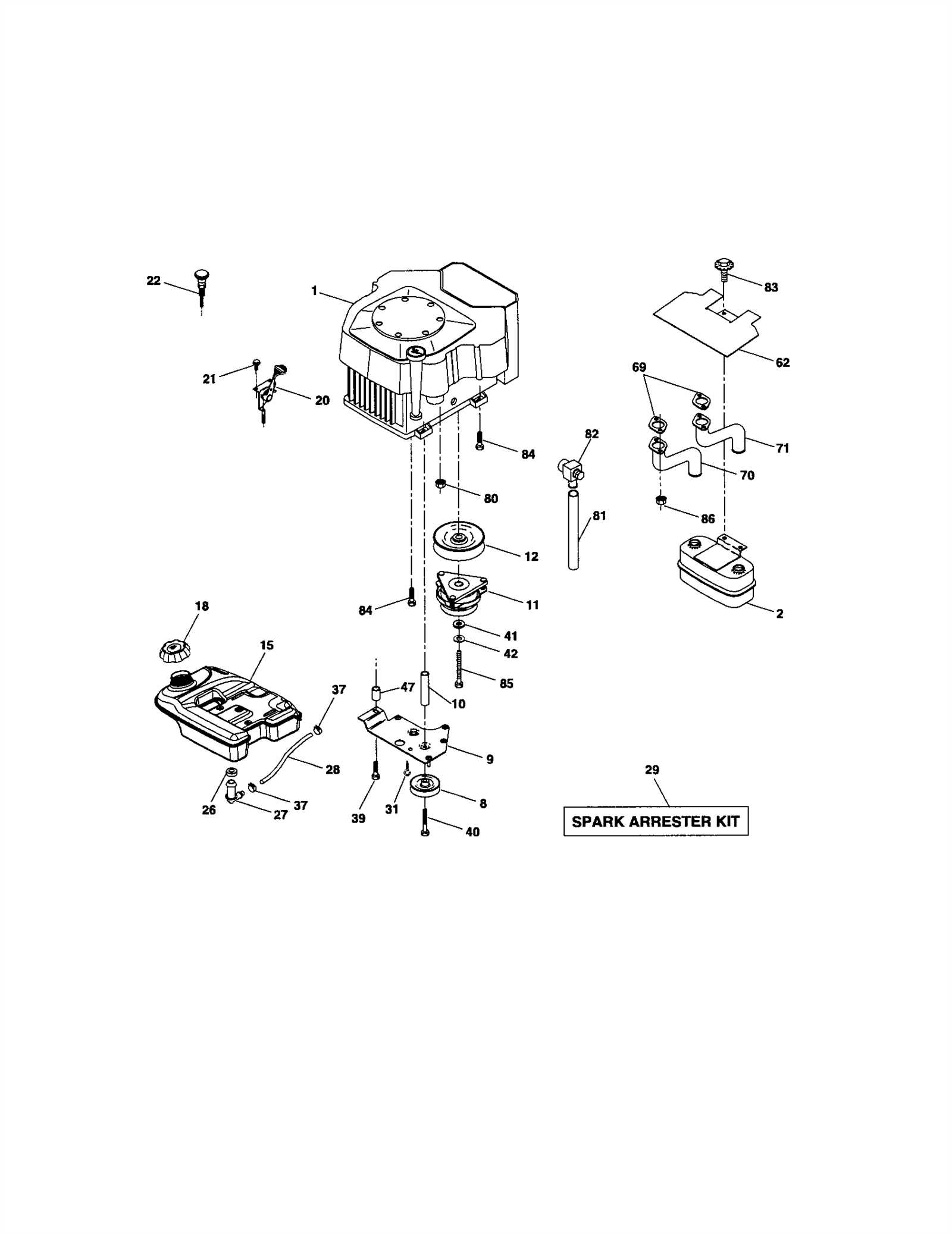 craftsman gt5000 parts diagram